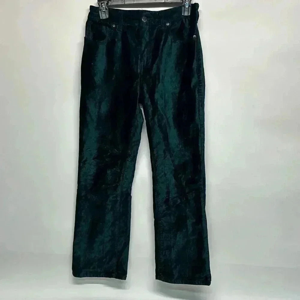 Free people size 28 emerald green velvet pants